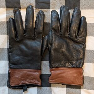 Ralph Lauren Black and Brown Leather Gloves